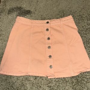 Peach colored jean skirt
